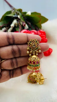 Lotus jhumka view 1
