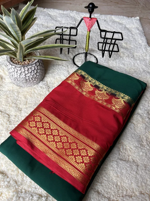 Mysore semi crepe silk  saree